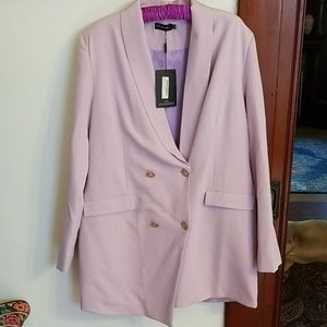 Lilac gold button blazer dress